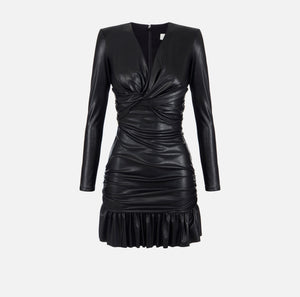 Mini dress with flounce