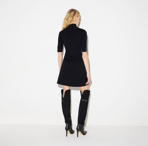 Mini dress in knit fabric with jewel buttons