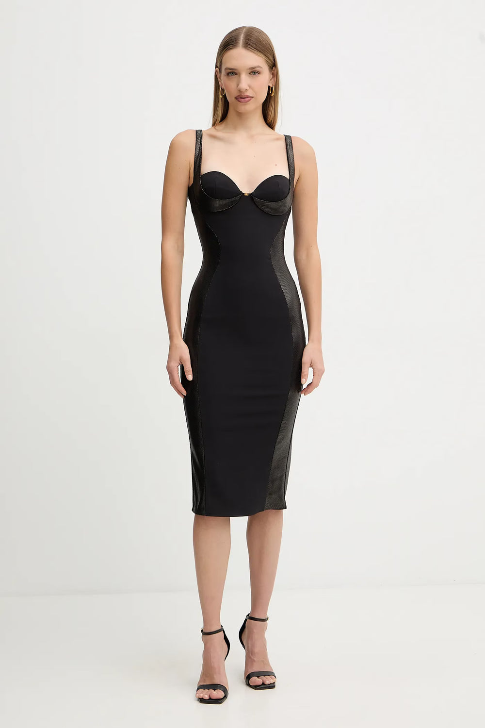 Φόρεμα Elisabetta Franchi χρώμα: μαύρο, AB83857E2 🟢