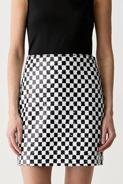 Karl Lagerfeld φούστα μαύρη καρό B3W12022
