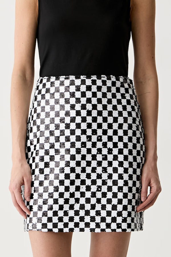 Karl Lagerfeld φούστα μαύρη καρό B3W12022