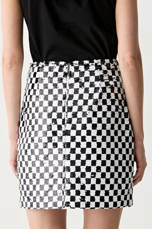 Karl Lagerfeld φούστα μαύρη καρό B3W12022