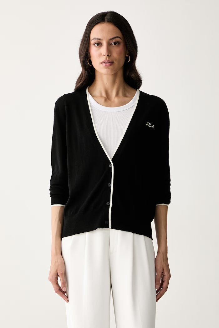 Karl Lagerfeld ζακέτα γυναικεία μάλλινη μαύρη B3W18038