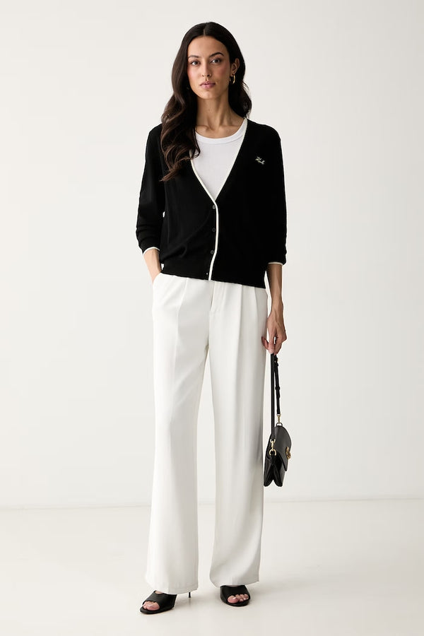 Karl Lagerfeld ζακέτα γυναικεία μάλλινη μαύρη B3W18038