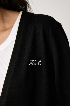 Karl Lagerfeld ζακέτα γυναικεία μάλλινη μαύρη B3W18038
