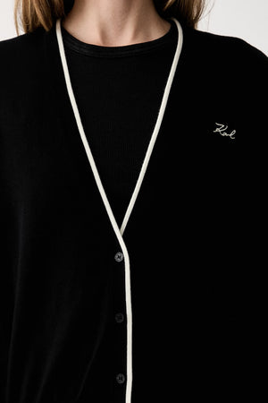 Karl Lagerfeld ζακέτα γυναικεία μάλλινη μαύρη B3W18038