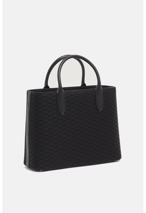 ELISABETTA FRANCHI WOMEN'S FABRIC BAG WITH ALL-OVER LOGO BLK BS01A66E2