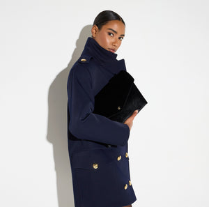 Over-the-shoulder bag made from velvet with a crocodile print texture
