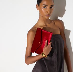 Velvet shoulder bag with crocodile print