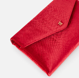 Velvet shoulder bag with crocodile print