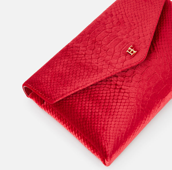 Velvet shoulder bag with crocodile print