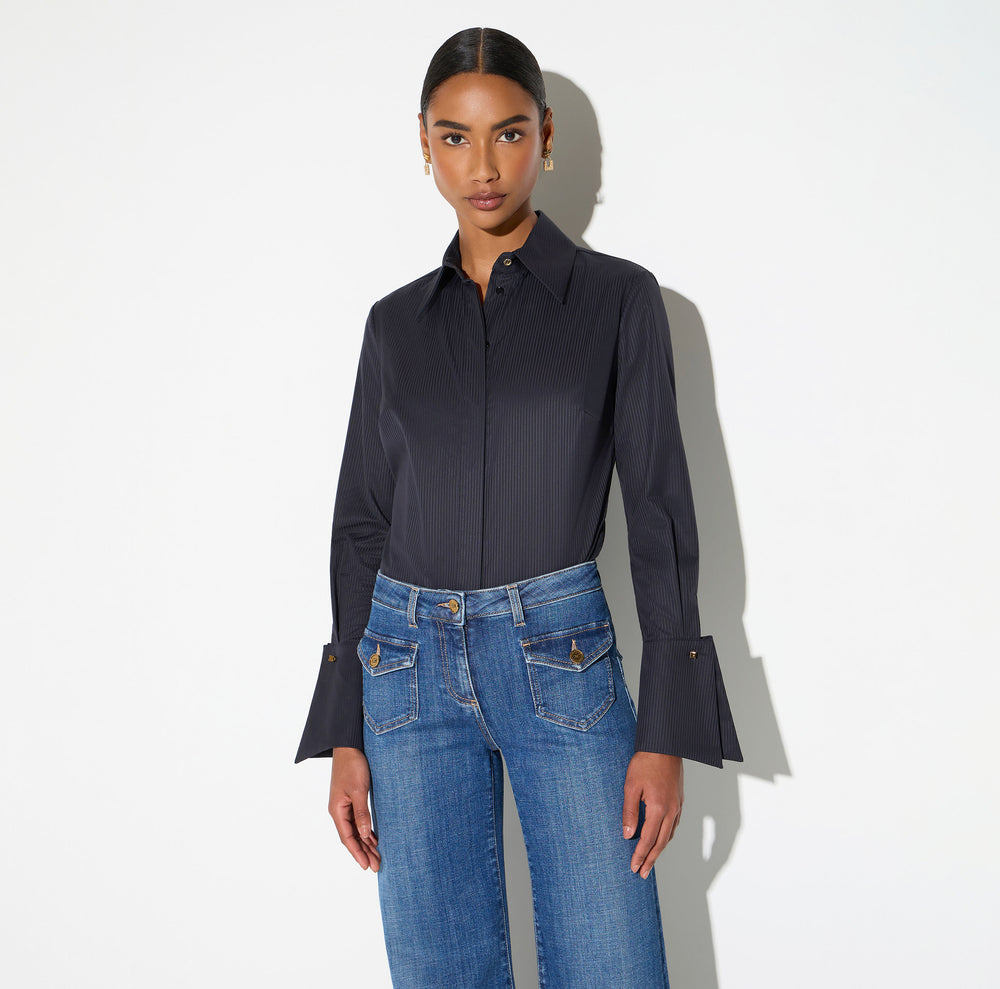 Camicia in cotone a righe