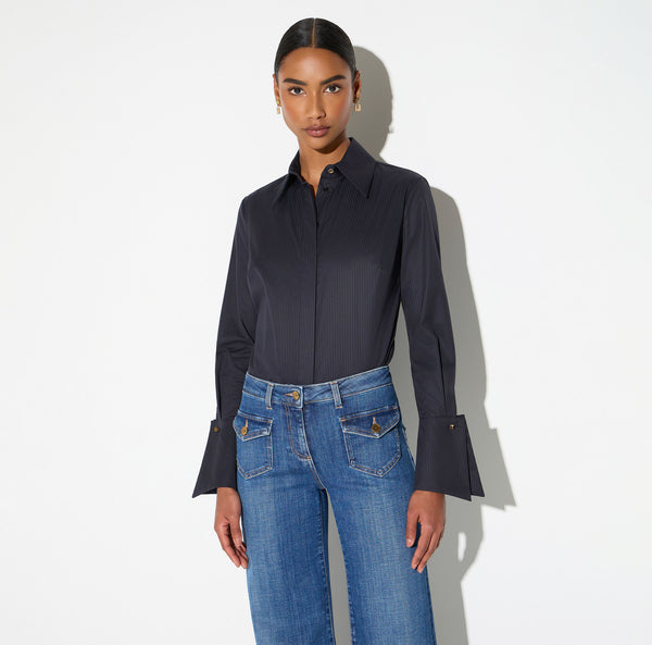 Camicia in cotone a righe
