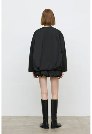 ELEH BUBBLE HEM BALLOON JACKET BLACK EFW260028