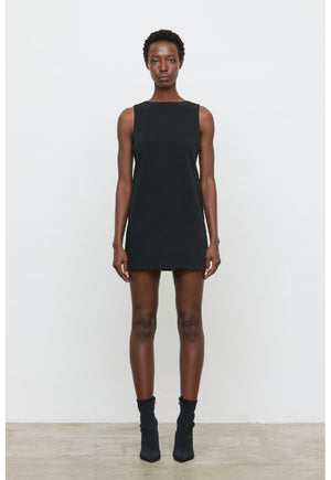 ELEH MINI SHIFT DRESS WITH RHINESTONE BOW BLACK EFW260303
