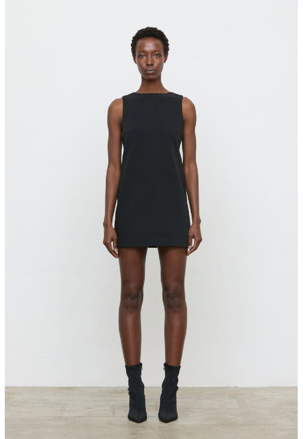 ELEH MINI SHIFT DRESS WITH RHINESTONE BOW BLACK EFW260303