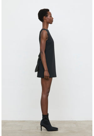 ELEH MINI SHIFT DRESS WITH RHINESTONE BOW BLACK EFW260303