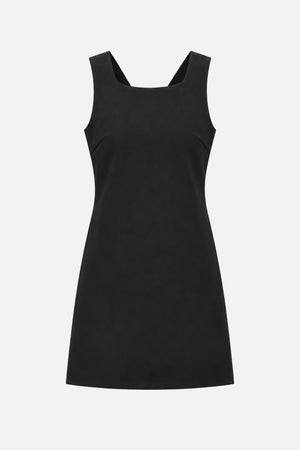 ELEH MINI SHIFT DRESS WITH RHINESTONE BOW BLACK EFW260303