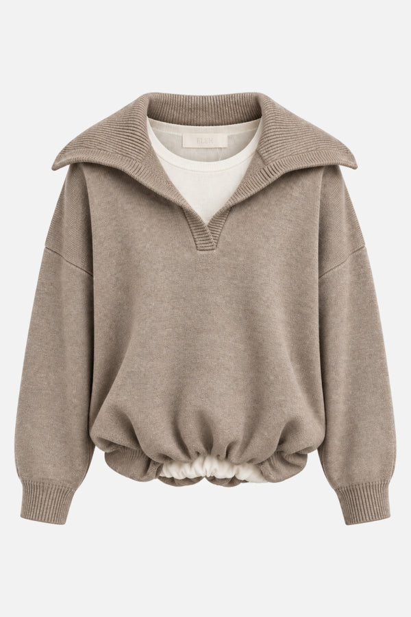 ELEH COLLAR KNIT SWEATER BEIGE EFWY260009