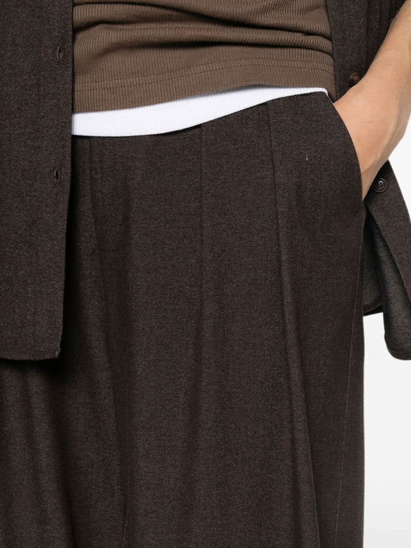 Γυναικείο Παντελόνι Rayon με Πτυχώσεις Eleh Καφέ