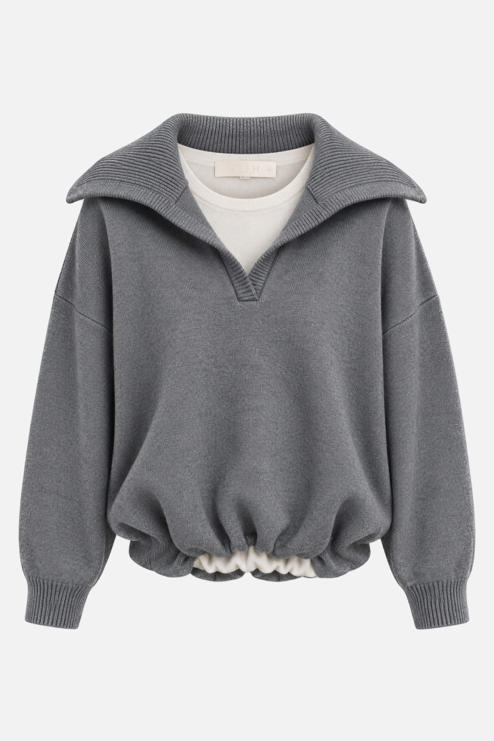 ELEH COLLAR KNIT SWEATER GREY EFWY260009