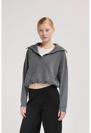 ELEH COLLAR KNIT SWEATER GREY EFWY260009