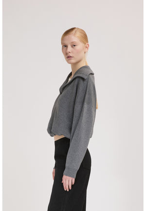 ELEH COLLAR KNIT SWEATER GREY EFWY260009