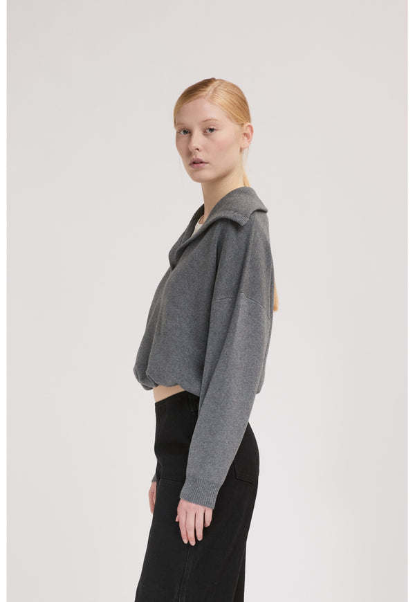 ELEH COLLAR KNIT SWEATER GREY EFWY260009