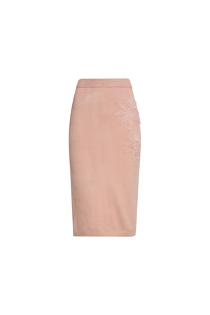 Knitted skirt slim fit middle length