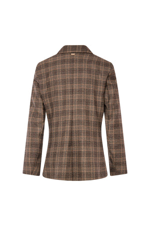 Blazer jacket regular fit made in Prince of Wales fabric