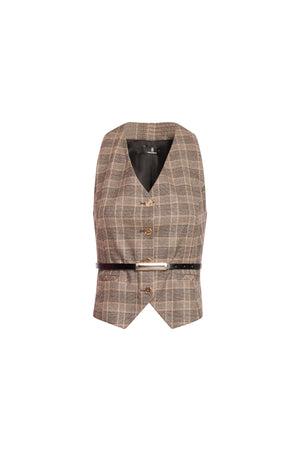 Gilet regular fit made in Prince of Wales fabric