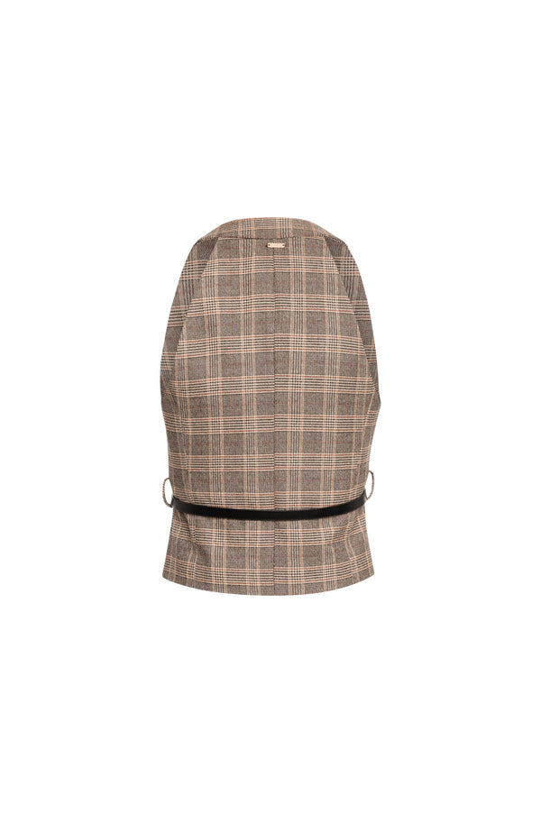 Gilet regular fit made in Prince of Wales fabric