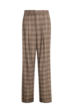 Palazzo pant wide fit made in Prince of Wales fabric