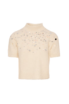 Knitwear cropped with shiny applications