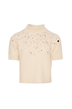 Knitwear cropped with shiny applications