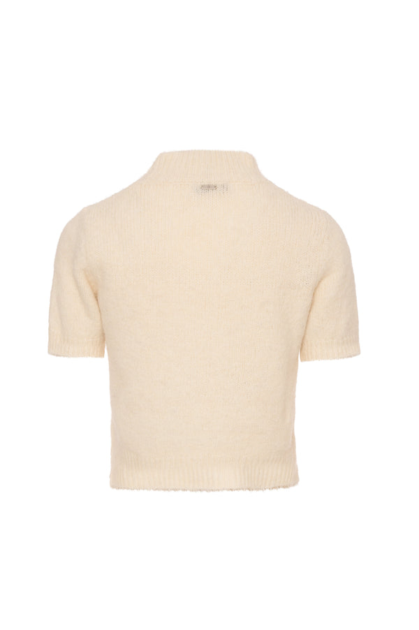 Knitwear cropped with shiny applications