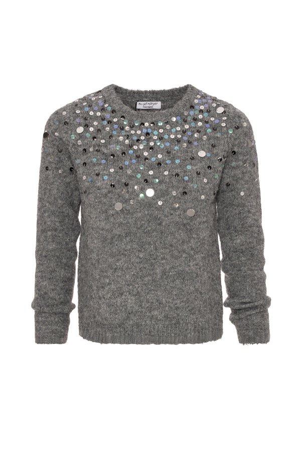 Knitwear cropped with shiny applications