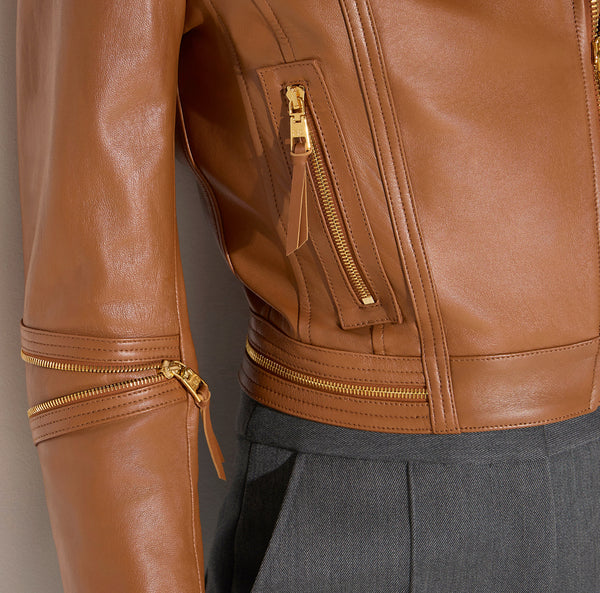 Giacca biker in pelle