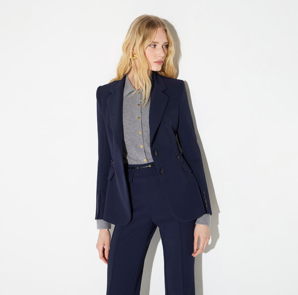 Jacket in double layer stretch crêpe fabric