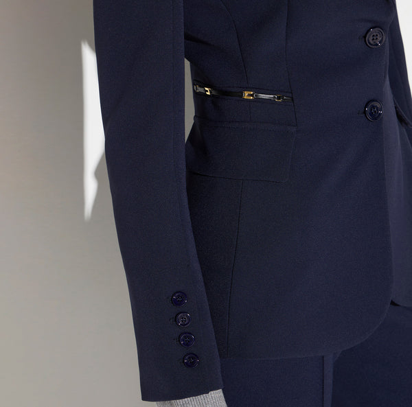 Jacket in double layer stretch crêpe fabric