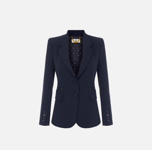 Jacket in double layer stretch crêpe fabric