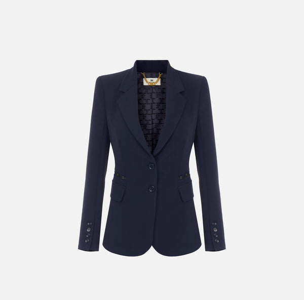Jacket in double layer stretch crêpe fabric