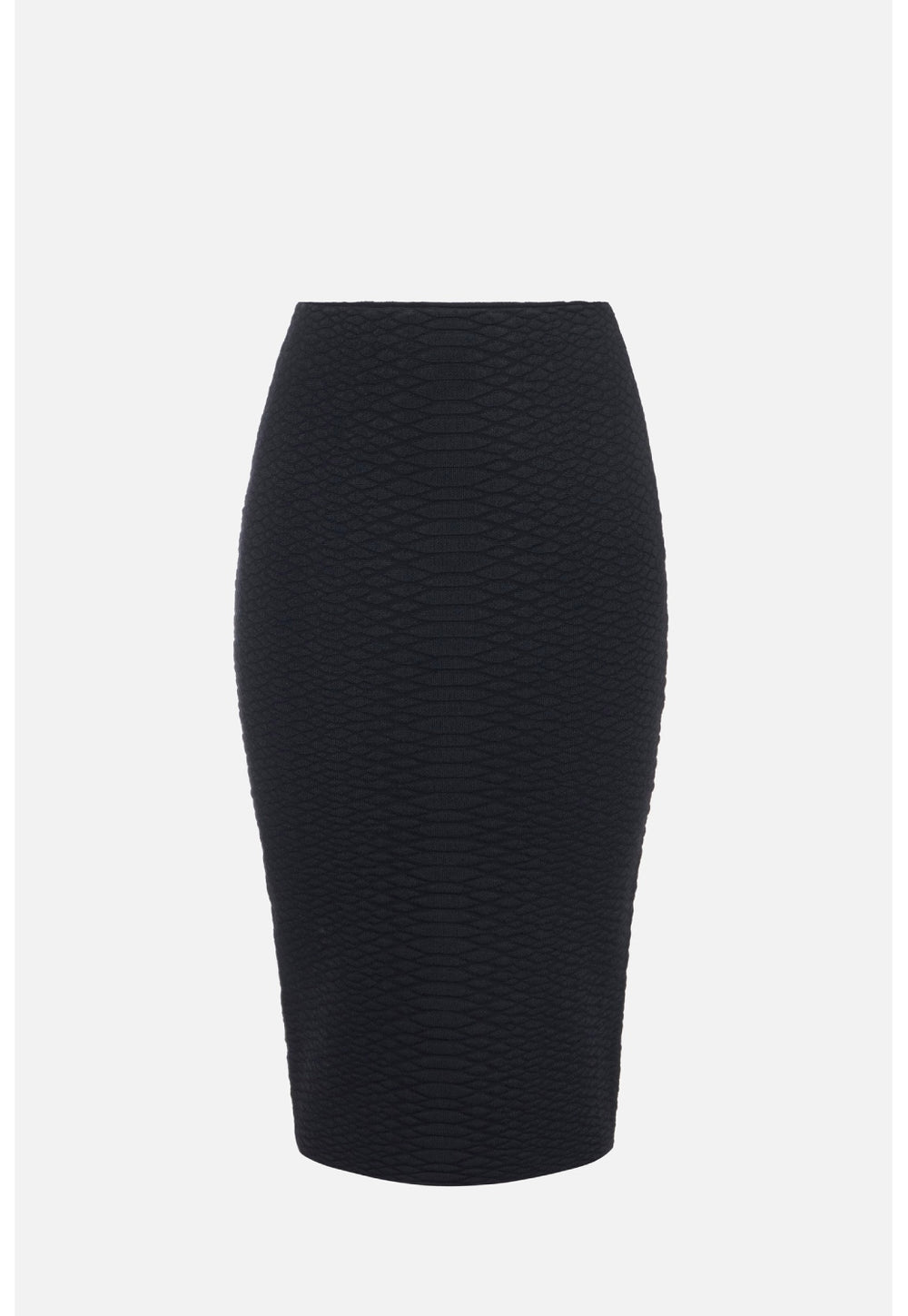 ELISABETTA FRANCHI SNAKE-PATTERN KNIT SKIRT BLK GK10S67E2