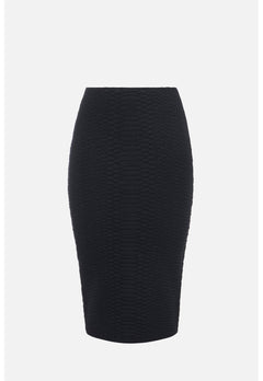 ELISABETTA FRANCHI SNAKE-PATTERN KNIT SKIRT BLK GK10S67E2