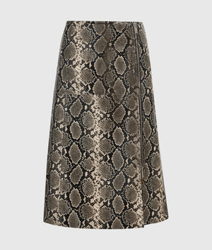 Faux-python midi skirt