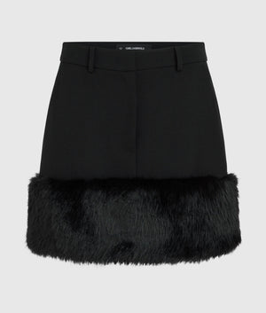 Faux-fur mini skirt