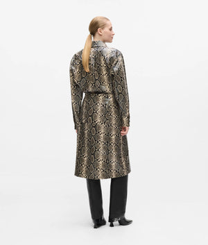 Faux-python midi skirt