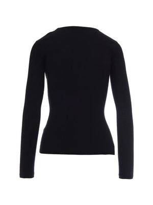 Elisabetta Franchi logo-embroidered ribbed cardigan