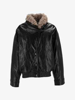 Eleh Veste Oversize à Empiècements Et Col En Peau Lainée