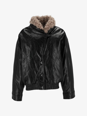 Eleh Veste Oversize à Empiècements Et Col En Peau Lainée
